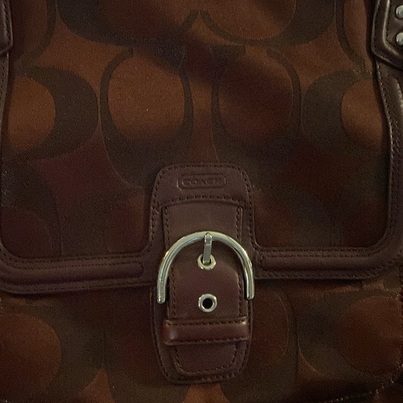 Coach Campbell crossbody satchel in signature metallic fabric F26241. - Picture 2 of 9